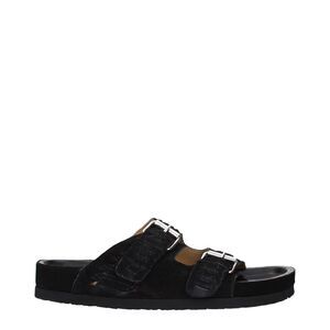 Isabel Marant Black Leather Men's Slippers